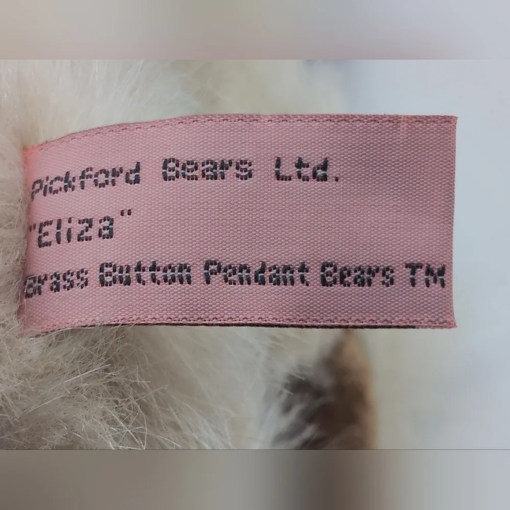 Pickford Bears Eliza Pendant Teddy Bear with Lace Collar Brass Button